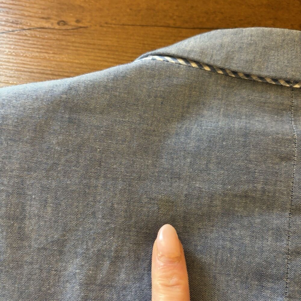 Tommy Hilfiger 46R Blue 100% Cotton Two Button Blazer Sport Coat Jacket FLAWED - Picture 11 of 11